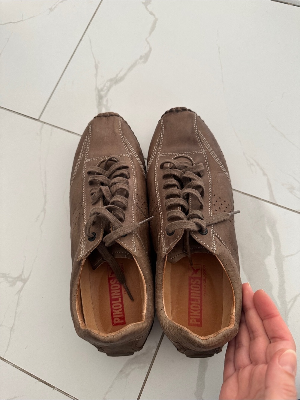 Pikolinos Fuencarral Tan Leather Sneakers Mens Size 42/8.5